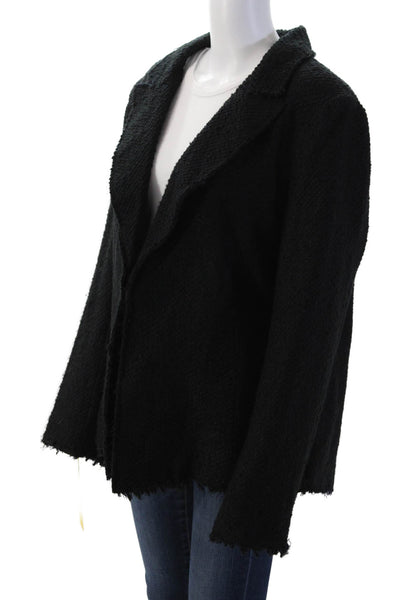 Finley Womens Classic Collared Black Blazer Long Sleeve Button Solid Size XL