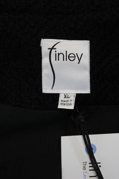 Finley Womens Classic Collared Black Blazer Long Sleeve Button Solid Size XL