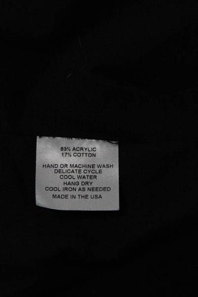 Finley Women Black Collared Hook&Eye Blazer Acrylic Cotton Long Sleeve Size L