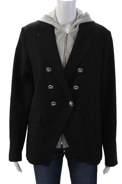 Renuar Unisex Black Collared Long Sleeve Classic Blazer Size 10