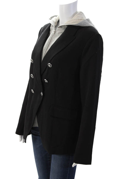 Renuar Unisex Black Blazer Long Sleeve Button Solid Classic Size 12