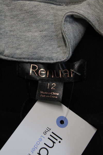 Renuar Unisex Black Blazer Long Sleeve Button Solid Classic Size 12