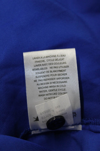 Renuar Women Shirt Dress Blue Collared Button Long Sleeve 100% Polyester Size L