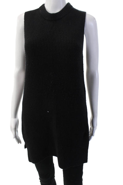 Polo Ralph Lauren Unisex Black Mock Neck Sleeveless Merino Pullover Size XS