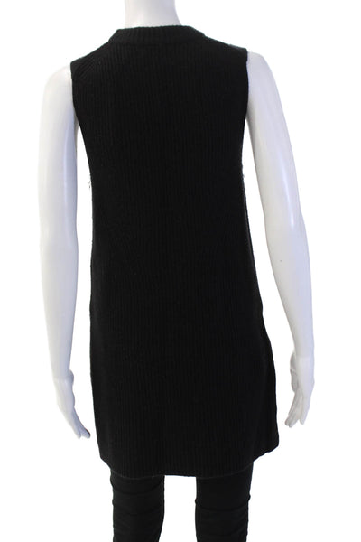 Polo Ralph Lauren Unisex Black Mock Neck Sleeveless Merino Pullover Size XS