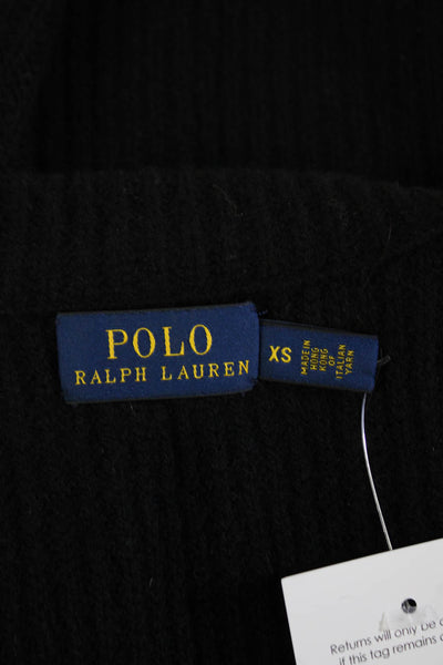 Polo Ralph Lauren Unisex Black Mock Neck Sleeveless Merino Pullover Size XS