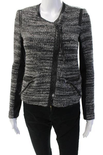 Rebecca Taylor Women Biker Motorcycle Jacket Black Zip Size 0
