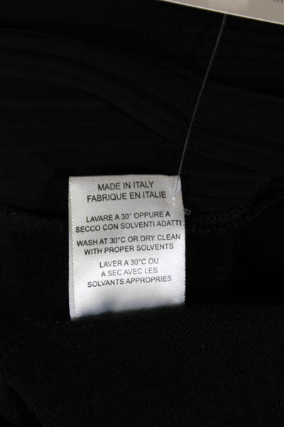 Roberto Collina Women Designer Black High Neck Long Sleeve Blouse Size S