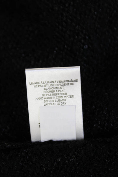Renuar Unisex Cardigan Black Acrylic Wool Blend Long Sleeve Solid Size XS