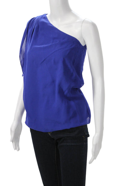 Alice + Olivia Women Silk Sleeveless Blouse Blue Designer Size S