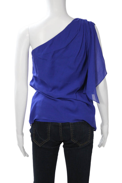 Alice + Olivia Women Silk Sleeveless Blouse Blue Designer Size S
