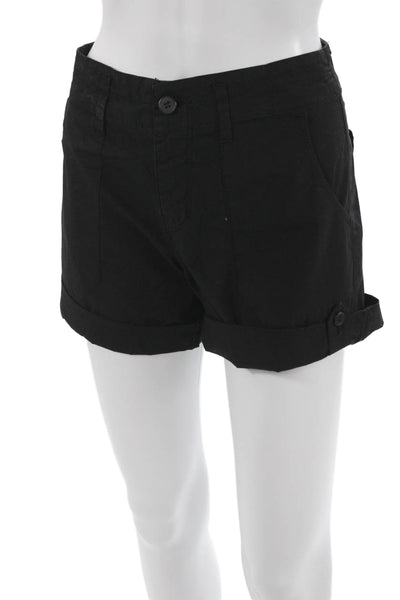 Astrid Unisex Chino Shorts Black Cotton Elastane Button Size M
