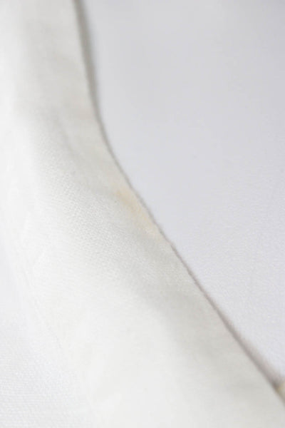 Banana Republic Womens Cropped Linen V-Neck Button Short Sleeve Blouse Size XS
