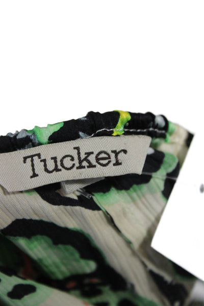Tucker Women Beige Silk Butterfly Print Camisole Round Neck Size PP