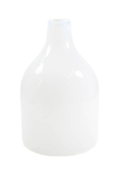 Elizabeth Lyons White Hand Blown Glass Vase 11.75"