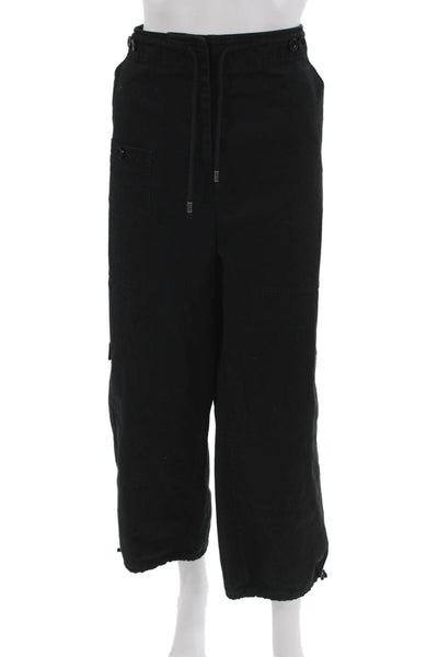 Toteme Unisex Cropped Cargo Pants Black Cotton Blend Size 30