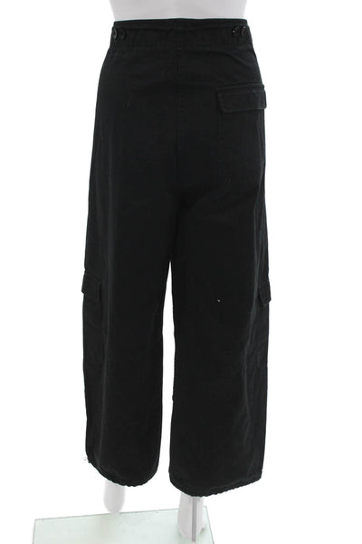 Toteme Unisex Cropped Cargo Pants Black Cotton Blend Size 30