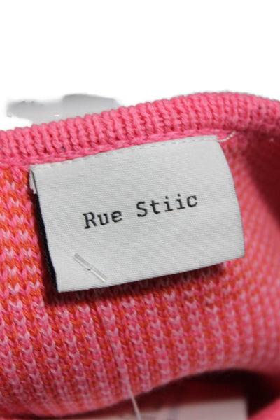 Rue Stiic Womens Maxi Sweater Dress Pink Striped 100% Cotton Size M
