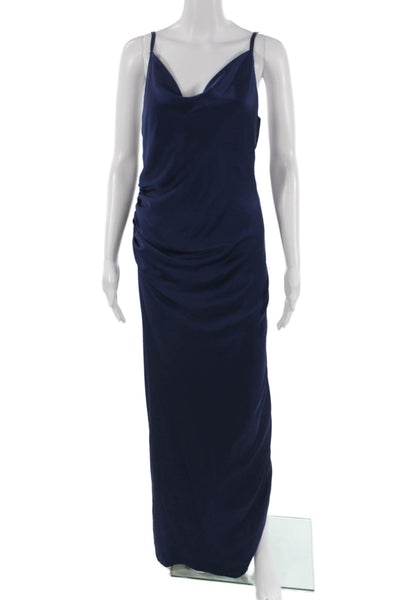 Ramy Brook Women Slip Dress Midi Dark Blue Sleeveless Buckle Size 6