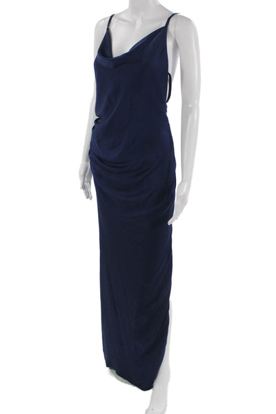 Ramy Brook Women Slip Dress Midi Dark Blue Sleeveless Buckle Size 6