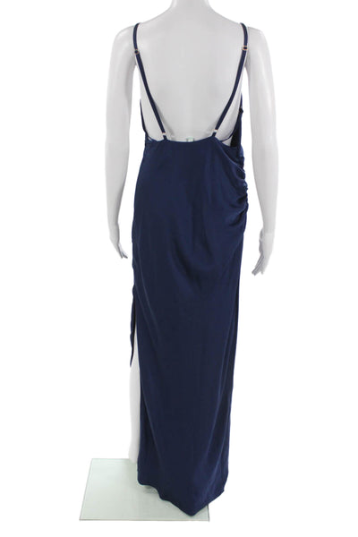 Ramy Brook Women Slip Dress Midi Dark Blue Sleeveless Buckle Size 6