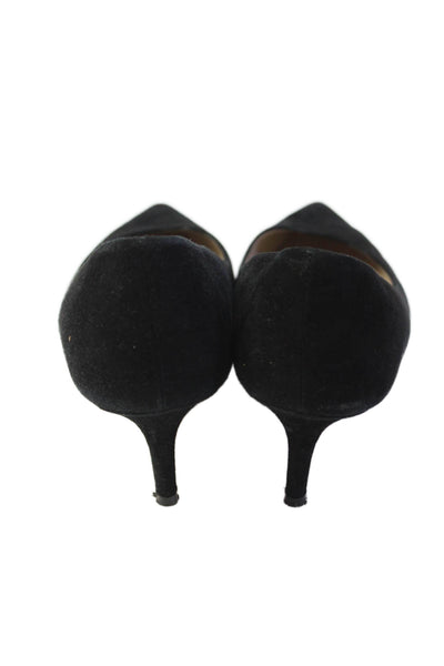 Theory Women's Pointed Toe Suede Pumps Shoes Black Size 39.5