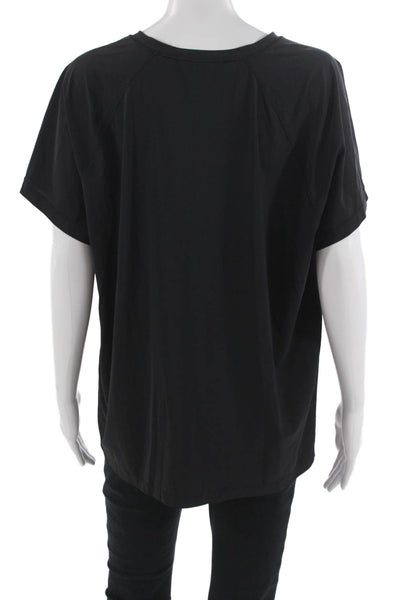 Athleta Women Basic T-Shirt Black Short Sleeve Crew Neck Size XL