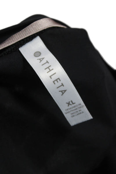 Athleta Women Basic T-Shirt Black Short Sleeve Crew Neck Size XL