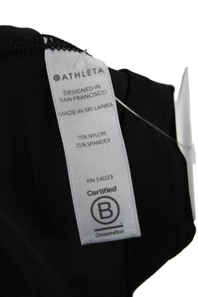 Athleta Women Basic T-Shirt Black Short Sleeve Crew Neck Size XL
