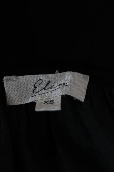 Elan Womens Fit & Flare Mini Dress Black V-Neck 3/4 Sleeve Size XS