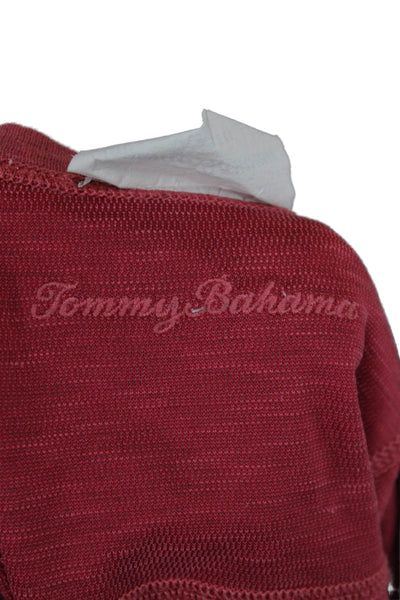 Tommy Bahama Mens Red Crew Neck Poly Blend T-Shirt Beach Size L