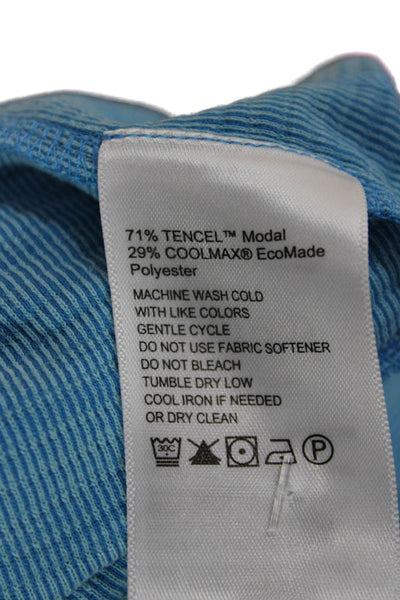 Tommy Bahama Mens T-Shirt Light Blue Striped Crew Neck Short Sleeve Size 3XL