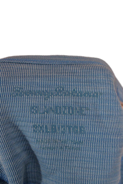 Tommy Bahama Mens T-Shirt Light Blue Striped Crew Neck Short Sleeve Size 3XL