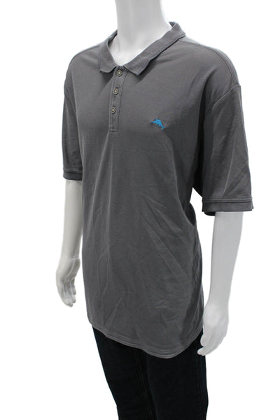 Tommy Bahama Mens Short Sleeves Polo Shirt Grey Size Extra Extra Extra Large Big