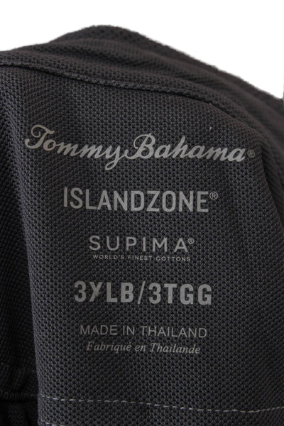 Tommy Bahama Mens Short Sleeves Polo Shirt Grey Size Extra Extra Extra Large Big
