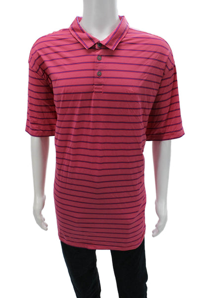 Tommy Bahama Mens Striped Polo Shirt Pink Blue Size Extra Extra Extra Large Big