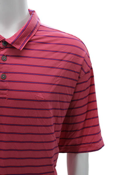 Tommy Bahama Mens Striped Polo Shirt Pink Blue Size Extra Extra Extra Large Big
