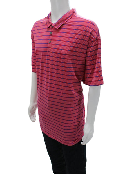 Tommy Bahama Mens Striped Polo Shirt Pink Blue Size Extra Extra Extra Large Big