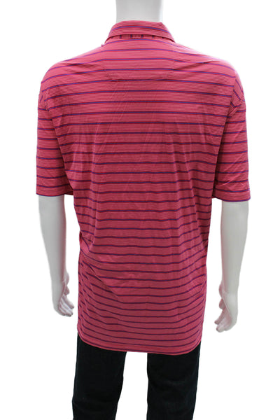 Tommy Bahama Mens Striped Polo Shirt Pink Blue Size Extra Extra Extra Large Big