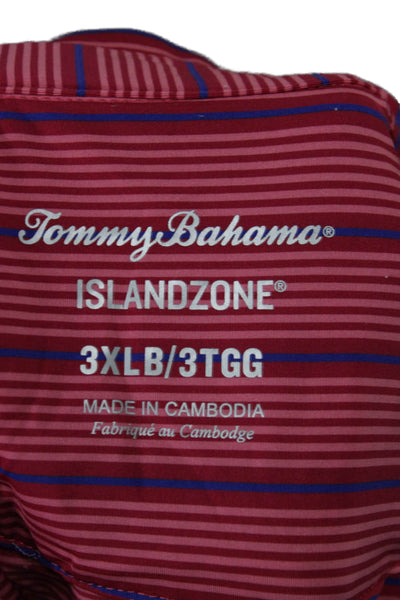 Tommy Bahama Mens Striped Polo Shirt Pink Blue Size Extra Extra Extra Large Big