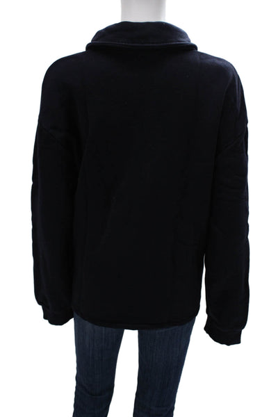 Zara Unisex Henley Sweatshirt Dark Blue 100% Cotton Long Sleeve Size XL