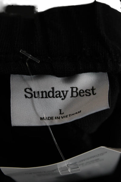 Sunday Best Womens Sweatpants Black 100% Cotton Solid Fall Size L
