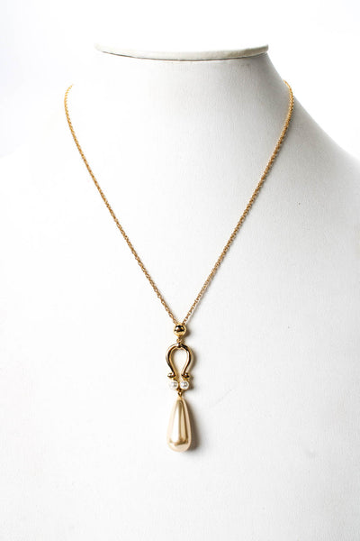 Marilyn Monroe Womens Gold Plated Imitation Pearl Pendant Necklace 18"