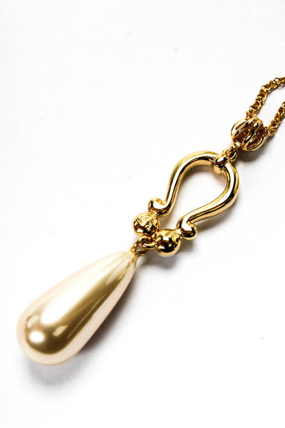 Marilyn Monroe Womens Gold Plated Imitation Pearl Pendant Necklace 18"