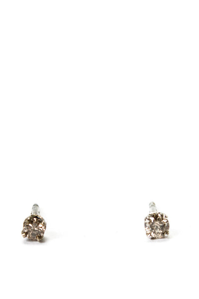 Designer Womens Sterling Silver Diamond Stud Earrings ~0.008CTW .2g
