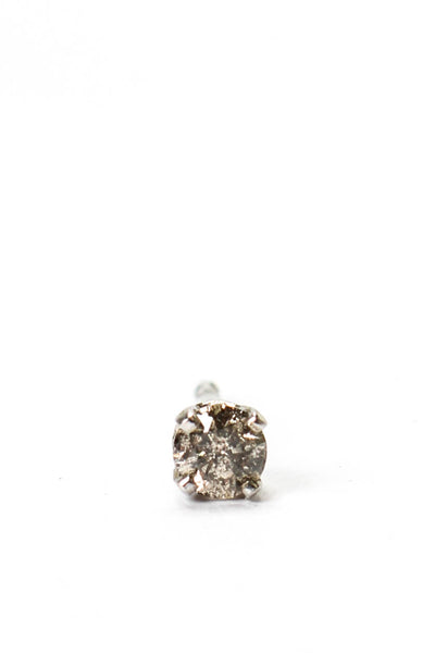 Designer Womens Sterling Silver Diamond Stud Earrings ~0.008CTW .2g