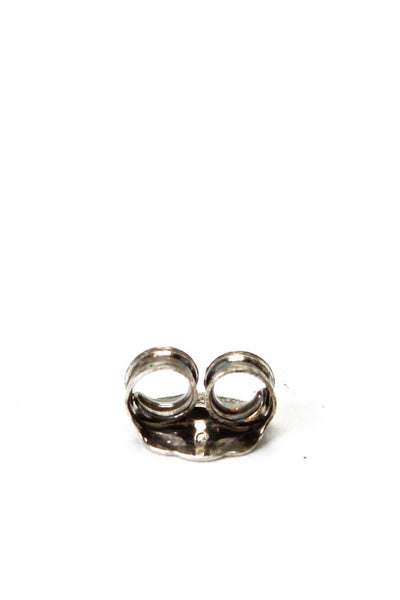 Designer Womens Sterling Silver Diamond Stud Earrings ~0.008CTW .2g