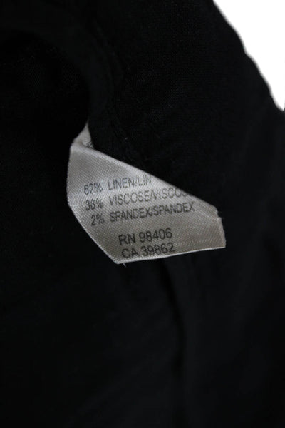 Theory Unisex Black Bermuda Chino Shorts Linen Blend Size 0