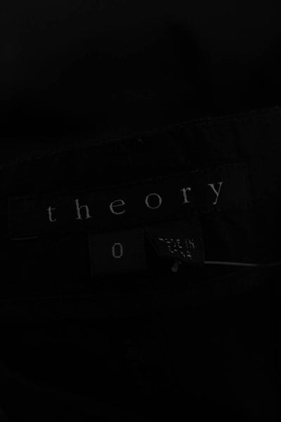 Theory Unisex Black Bermuda Chino Shorts Linen Blend Size 0