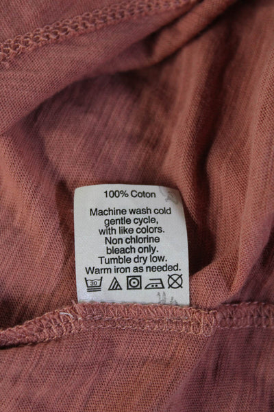 Madewell Women Pink V-Neck Short Sleeve Basic T-Shirt 100% Cotton Size XS